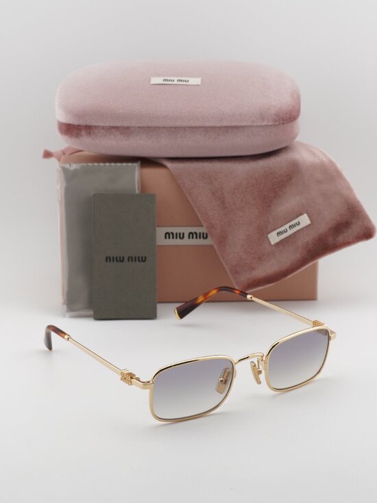 Miu Miu MUA53S 5AK04O Rectangle Sunglasses – Gold / Grey main image 7